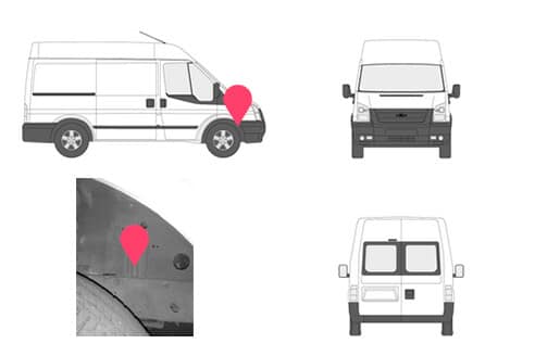 Ubicacion bastidor ford transit quinta generacion